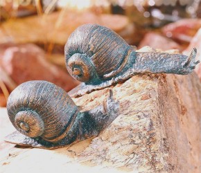 Bronzefigur Schnecke gebogen 8cm Gartenfigur Bronze Skulptur Rottenecker