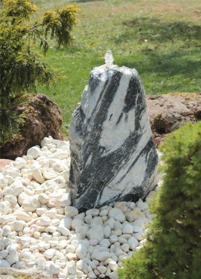 Wasserspiel SET Quellstein Marmor 66cm Gartenbrunnen Springbrunnen Komplettset