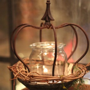 Krone Edelrost 24cm Eisen Dekokrone Pflanzkrone Shabby Cottage & Vintage