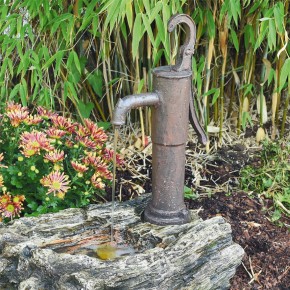 Wasserspiel Ligno mit Schwengelpumpe 57cm Polystone Brunnen Komplettsystem