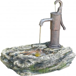 Wasserspiel Ligno mit Schwengelpumpe 57cm Polystone Brunnen Komplettsystem