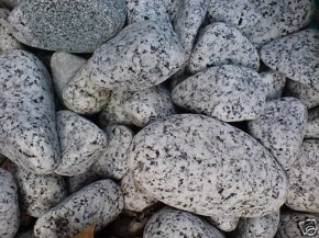 20kg (1,495 €/kg) Gletscher Granit edelgrau Ziersteine, gerundet 40-100mm