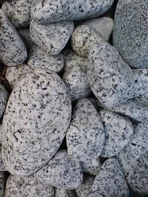 20kg (1,495 €/kg) Gletscher Granit edelgrau Ziersteine, gerundet 40-100mm