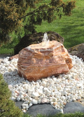 VERKAUFT! Quellstein Onyx Marmor 45cm Gartenbrunnen Springbrunnen Komplettset