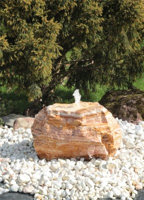 VERKAUFT! Quellstein Onyx Marmor 45cm Gartenbrunnen Springbrunnen Komplettset