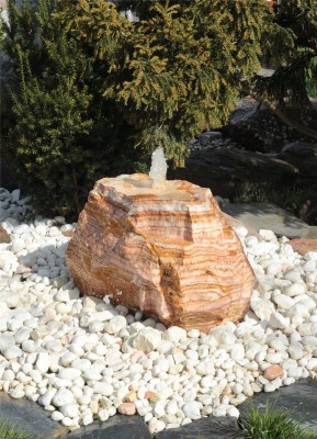 VERKAUFT! Quellstein Onyx Marmor 45cm Gartenbrunnen Springbrunnen Komplettset