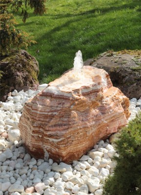 VERKAUFT! Quellstein Onyx Marmor 45cm Gartenbrunnen Springbrunnen Komplettset