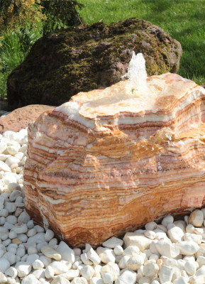VERKAUFT! Quellstein Onyx Marmor 45cm Gartenbrunnen Springbrunnen Komplettset