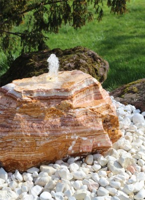 VERKAUFT! Quellstein Onyx Marmor 45cm Gartenbrunnen Springbrunnen Komplettset