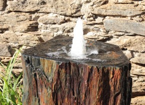VERKAUFT! Quellstein Säule Schiefer 100cm mit Quellschale Gartenbrunnen Springbrunnen Komplettset