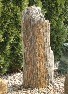 VERKAUFT! Quellstein Monolith Gneis 130cm Gartenbrunnen Springbrunnen Komplettset