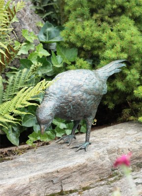Bronzefigur Fasan Henne L60cm Bronze Skulptur Gartenfigur Rottenecker
