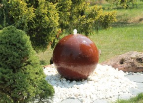 Cortenstahl Kugelbrunnen 40cm Edelrost Gartenbrunnen Springbrunnen Komplettset