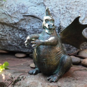 Bronzefigur Drache Drusilla 18cm Bronze Gartenfigur Wasserspeier Rottenecker