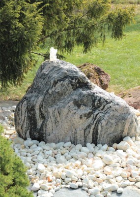 Quellstein Quarzit Findling 60cm Gartenbrunnen Springbrunnen Komplettset