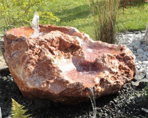VERKAUFT! Quellstein Bachlauf Onyx Flamingo L120cm mit Quellschalen Gartenbrunnen Springbrunnen Komplettset