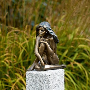 Bronzefigur Mädchen Demi 24cm Gartenfigur Bronze Skulptur Rottenecker