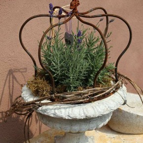 Krone Edelrost 40cm Eisen Dekokrone Pflanzkrone Shabby Cottage & Vintage