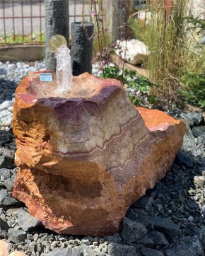 VERKAUFT! Quellstein Bachlauf Onyx Flamingo L110cm mit Quellschalen Gartenbrunnen Springbrunnen Komplettset