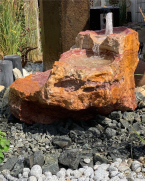 VERKAUFT! Quellstein Bachlauf Onyx Flamingo L110cm mit Quellschalen Gartenbrunnen Springbrunnen Komplettset