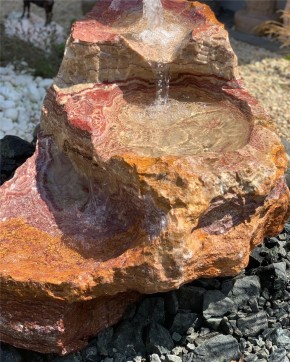 VERKAUFT! Quellstein Bachlauf Onyx Flamingo L110cm mit Quellschalen Gartenbrunnen Springbrunnen Komplettset