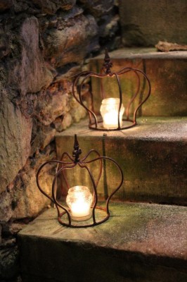 Krone Edelrost 24cm Eisen Dekokrone Pflanzkrone Shabby Cottage & Vintage