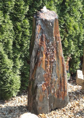 VERKAUFT! Quellstein Schiefer Monolith 140cm Gartenbrunnen Springbrunnen Komplettset