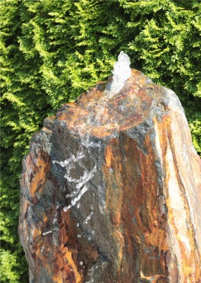 VERKAUFT! Quellstein Schiefer Monolith 140cm Gartenbrunnen Springbrunnen Komplettset