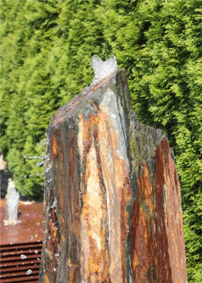 VERKAUFT! Quellstein Schiefer Monolith 140cm Gartenbrunnen Springbrunnen Komplettset