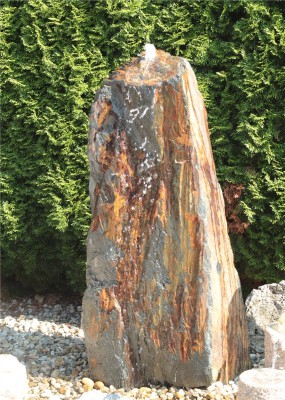 VERKAUFT! Quellstein Schiefer Monolith 140cm Gartenbrunnen Springbrunnen Komplettset