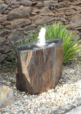 VERKAUFT! Quellstein Schiefer L80cm mit Quellschale Komplettset Gartenbrunnen Springbrunnen