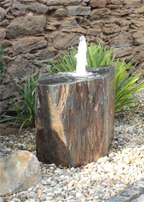 VERKAUFT! Quellstein Schiefer L80cm mit Quellschale Komplettset Gartenbrunnen Springbrunnen
