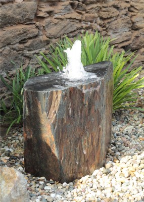 VERKAUFT! Quellstein Schiefer L80cm mit Quellschale Komplettset Gartenbrunnen Springbrunnen