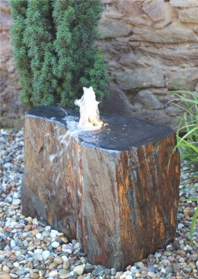 VERKAUFT! Quellstein Schiefer L66cm mit Quellschale Gartenbrunnen Springbrunnen Komplettset