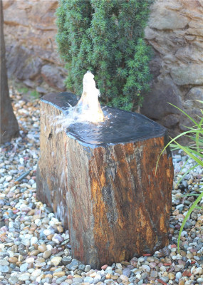 VERKAUFT! Quellstein Schiefer L66cm mit Quellschale Gartenbrunnen Springbrunnen Komplettset