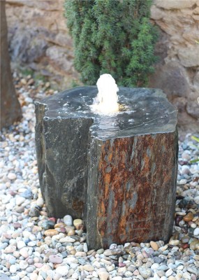 VERKAUFT! Quellstein Schiefer 45cm mit Quellschale Gartenbrunnen Springbrunnen Komplettset