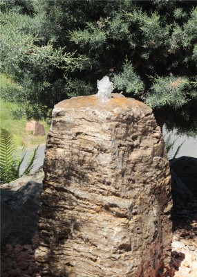 VERKAUFT! Quellstein Muschelkalk 95cm Naturstein Gartenbrunnen Springbrunnen Komplettset