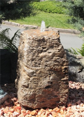 VERKAUFT! Quellstein Muschelkalk 95cm Naturstein Gartenbrunnen Springbrunnen Komplettset