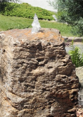 VERKAUFT! Quellstein Muschelkalk 95cm Naturstein Gartenbrunnen Springbrunnen Komplettset