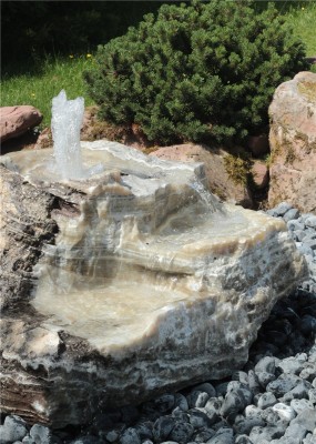 VERKAUFT! Quellstein Bachlauf Onyx Marmor L117cm mit Quellschalen Gartenbrunnen Springbrunnen