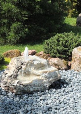 VERKAUFT! Quellstein Bachlauf Onyx Marmor L117cm mit Quellschalen Gartenbrunnen Springbrunnen