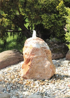 Quellstein Monolith Onyx Marmor 70cm Gartenbrunnen Springbrunnen Komplettset