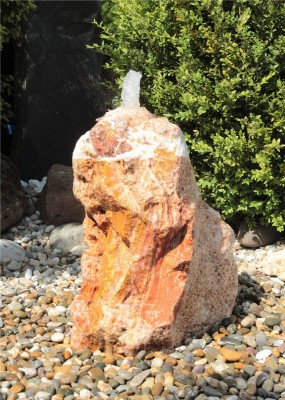 Quellstein Monolith Onyx Marmor 70cm Gartenbrunnen Springbrunnen Komplettset