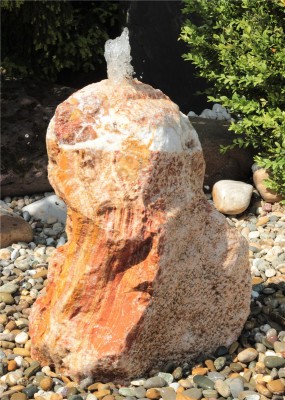 Quellstein Monolith Onyx Marmor 70cm Gartenbrunnen Springbrunnen Komplettset