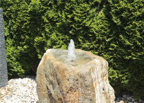 VERKAUFT! Quellstein Quarz Porphyr mit Quellschale 62cm Gartenbrunnen Springbrunnen Set