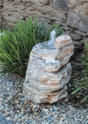 VERKAUFT! Quellstein Onyx Marmor 74cm Gartenbrunnen Springbrunnen Komplettset