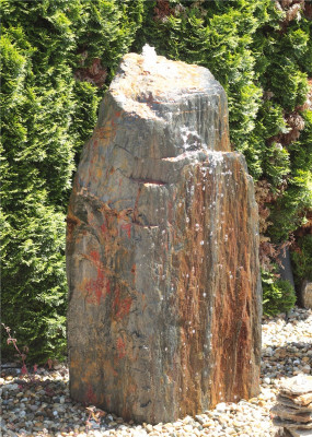 VERKAUFT! Quellstein Monolith Schiefer 140cm Gartenbrunnen Springbrunnen Komplettset