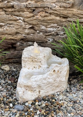VERKAUFT! Quellstein Bachlauf Onyx Marmor L75cm Naturstein Gartenbrunnen Springbrunnen Set