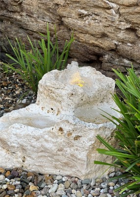 VERKAUFT! Quellstein Bachlauf Onyx Marmor L75cm Naturstein Gartenbrunnen Springbrunnen Set