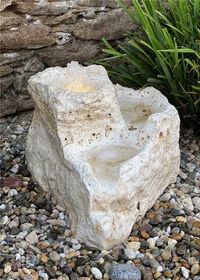 VERKAUFT! Quellstein Bachlauf Onyx Marmor L75cm Naturstein Gartenbrunnen Springbrunnen Set